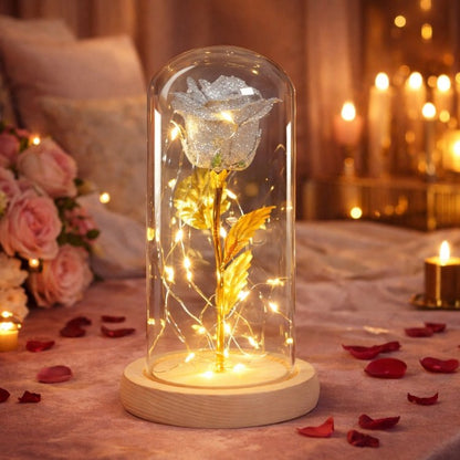 Enchanted Rose in Glass Dome
