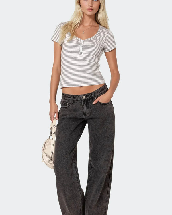 Carly Washed Low Rise Jeans