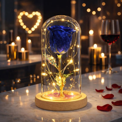 Enchanted Rose in Glass Dome