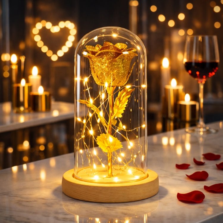 Enchanted Rose in Glass Dome