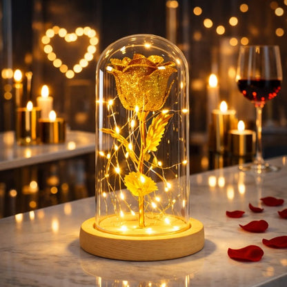 Enchanted Rose in Glass Dome