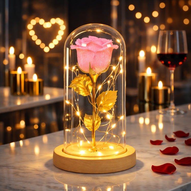 Enchanted Rose in Glass Dome