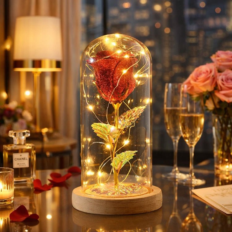 Enchanted Rose in Glass Dome