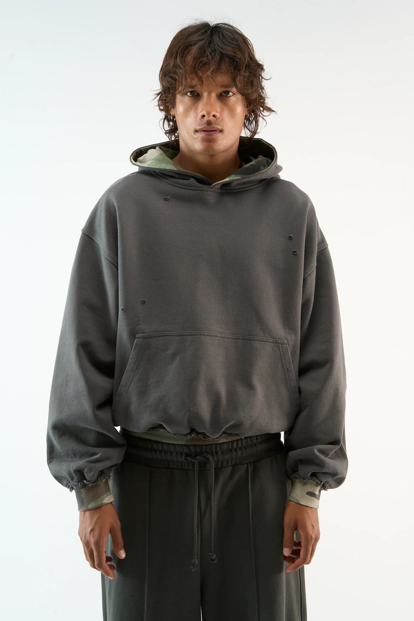 Distressed Camo Hoodie