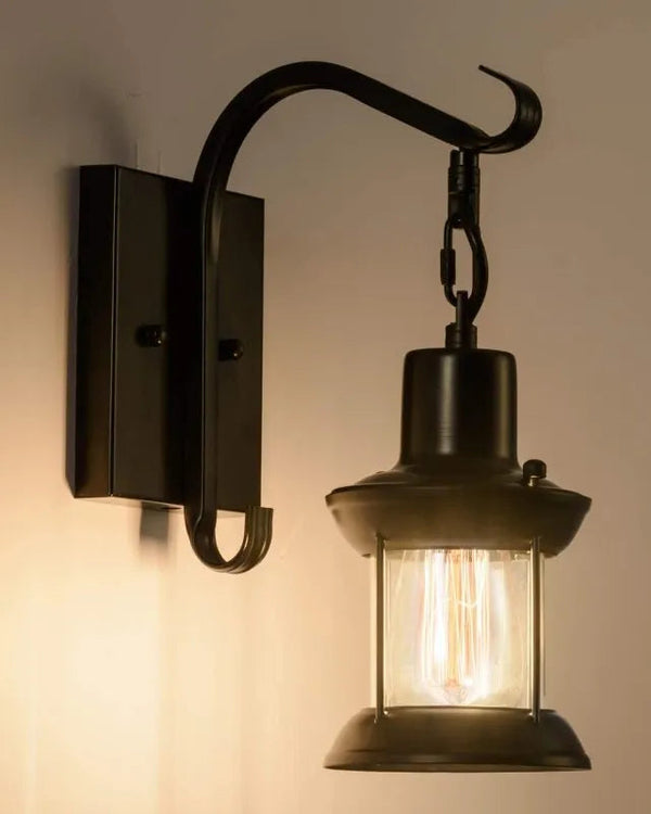 Industrial Wall Sconce - Vintage Style - Metal & Glass - Oil Bronze Finish