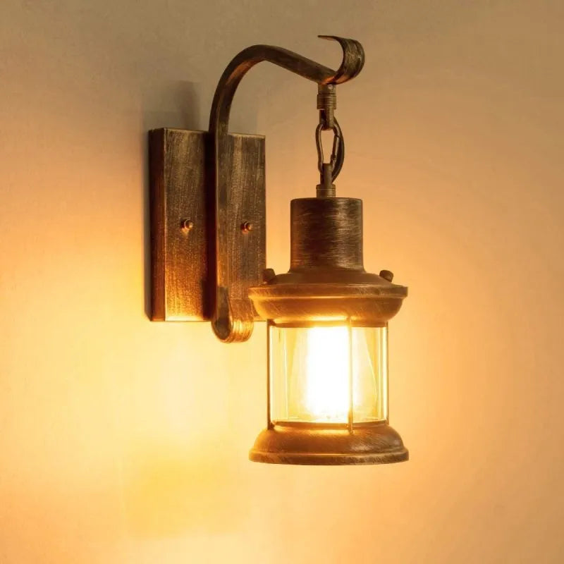 Industrial Wall Sconce - Vintage Style - Metal & Glass - Oil Bronze Finish