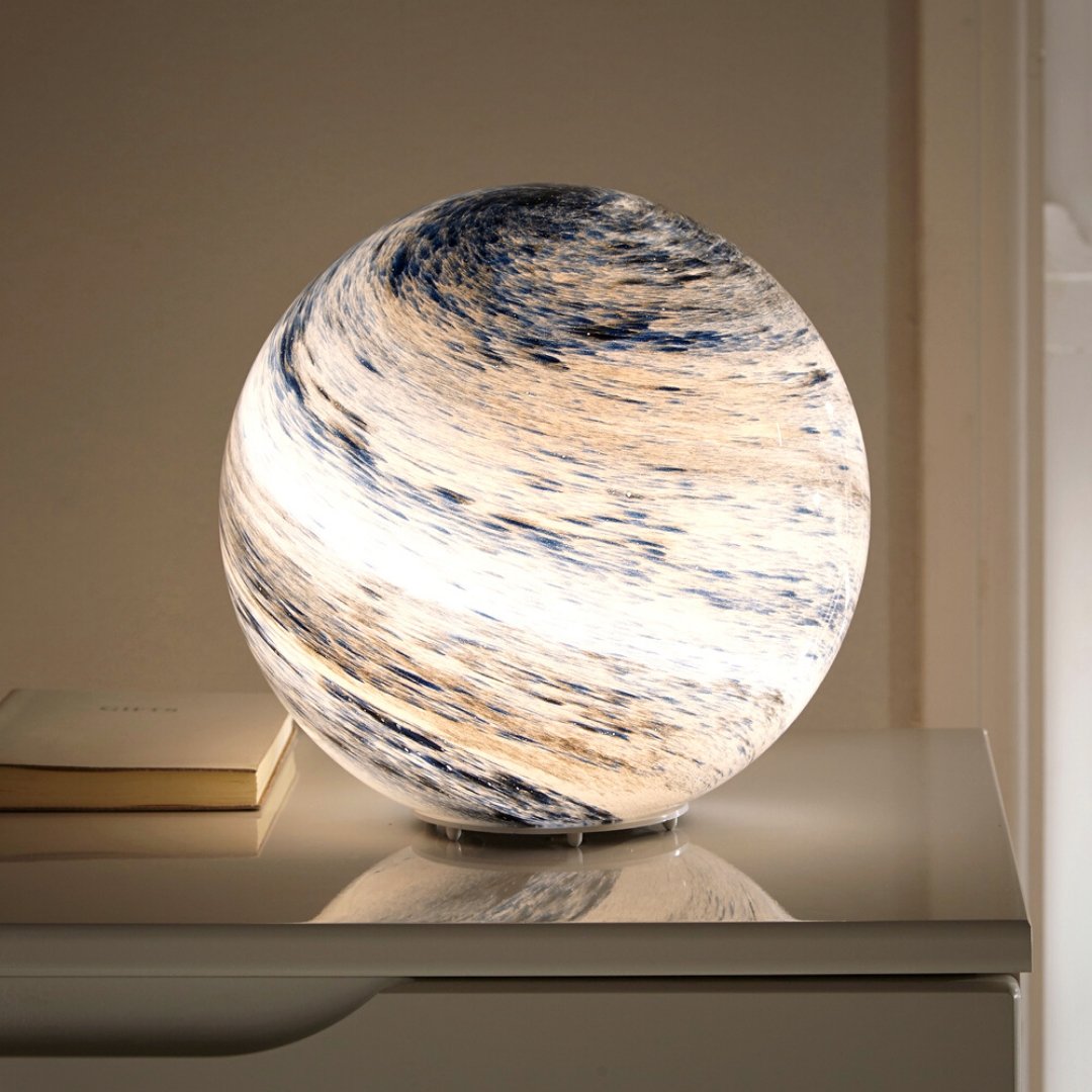 LunaSphere Glass Table Lamp - Celestial Design - Modern Decorative Accent Light