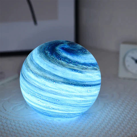 LunaSphere Glass Table Lamp - Celestial Design - Modern Decorative Accent Light