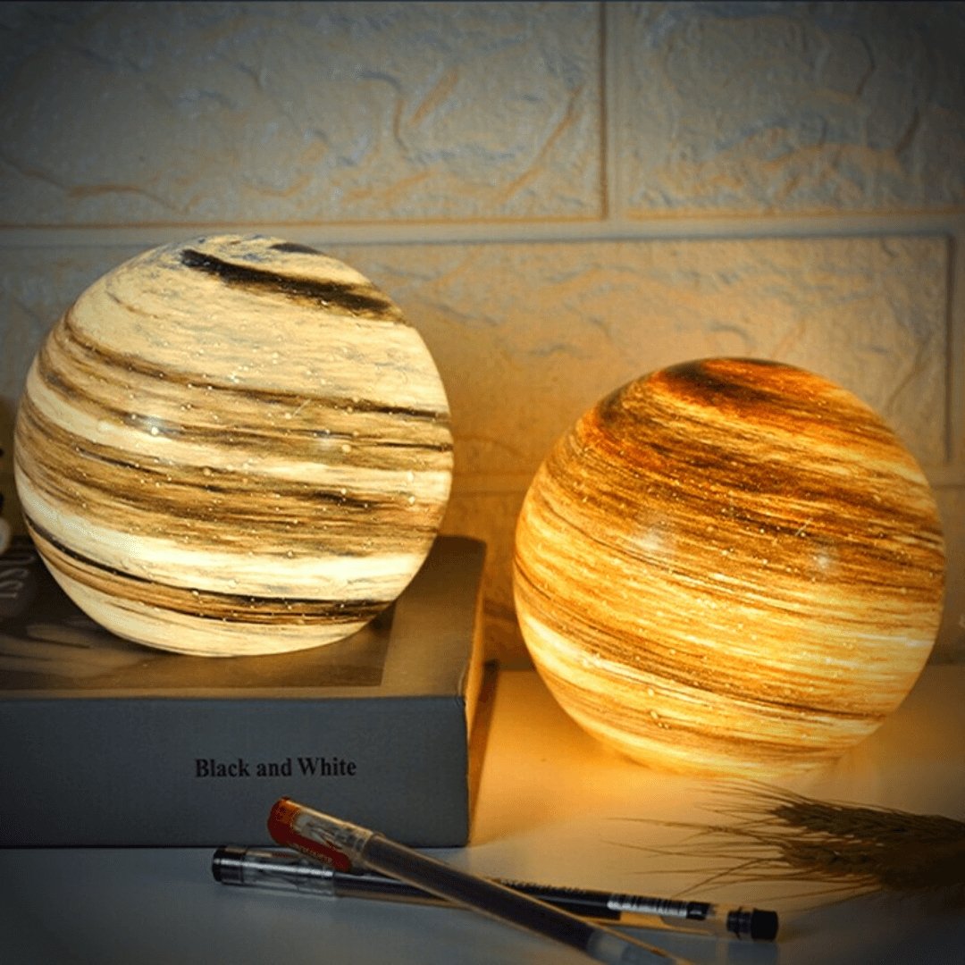 LunaSphere Glass Table Lamp - Celestial Design - Modern Decorative Accent Light