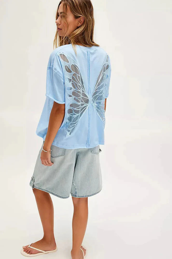 Butterfly Open Back T-Shirt