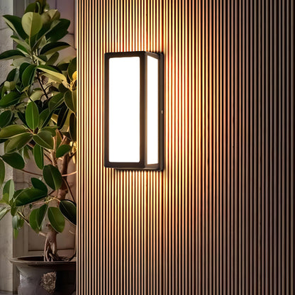Modern Outdoor Wall Lamp - Rectangular LED Fixture - Weatherproof