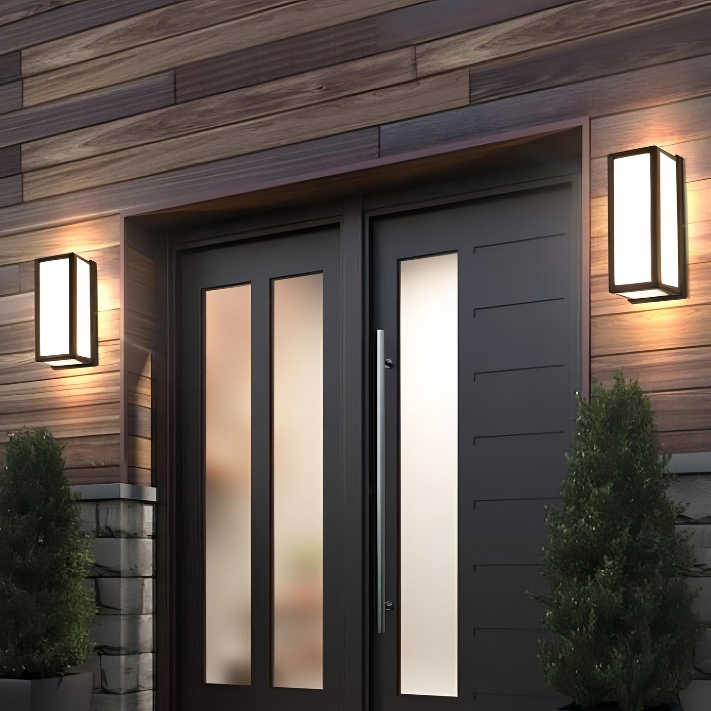 Modern Outdoor Wall Lamp - Rectangular LED Fixture - Weatherproof
