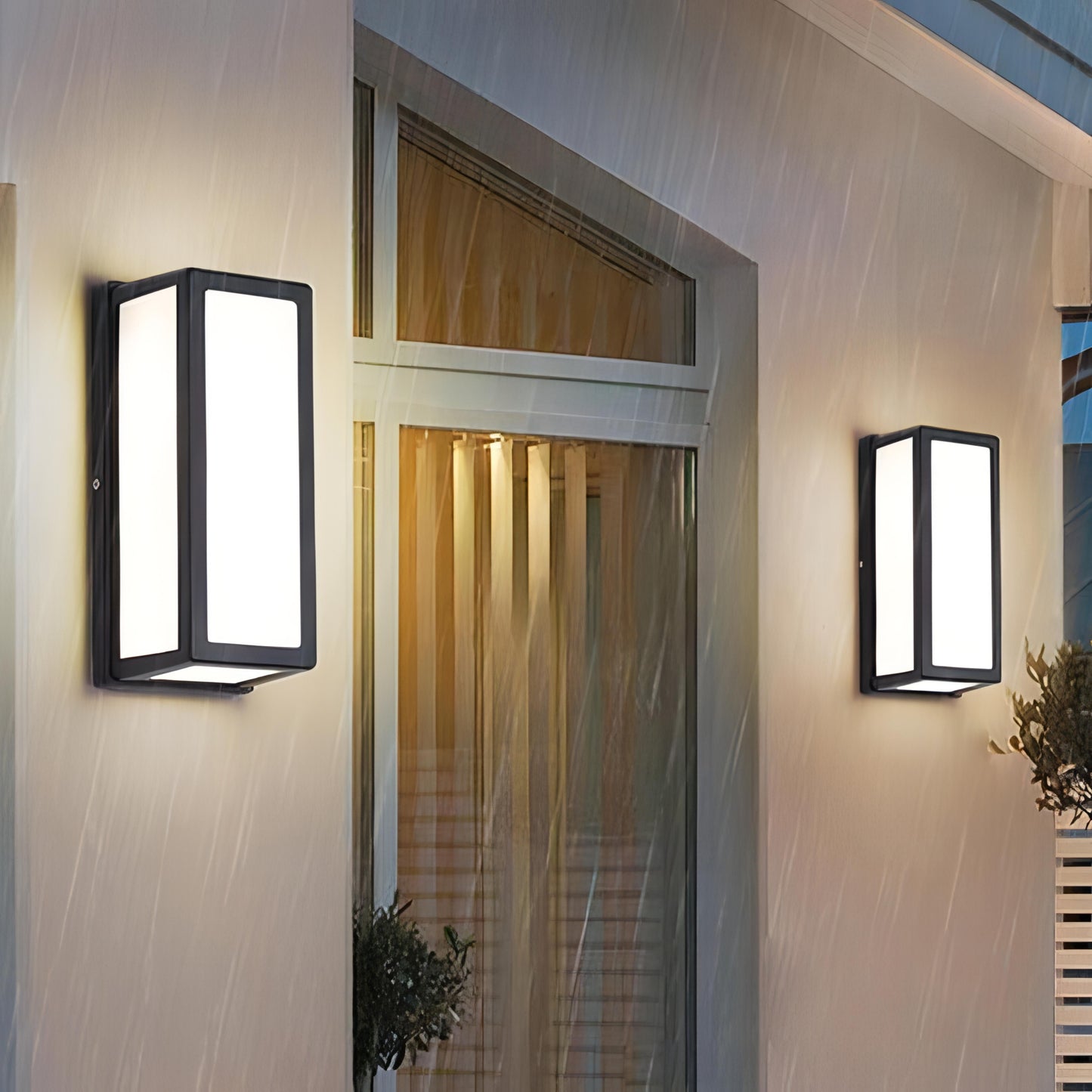 Modern Outdoor Wall Lamp - Rectangular LED Fixture - Weatherproof