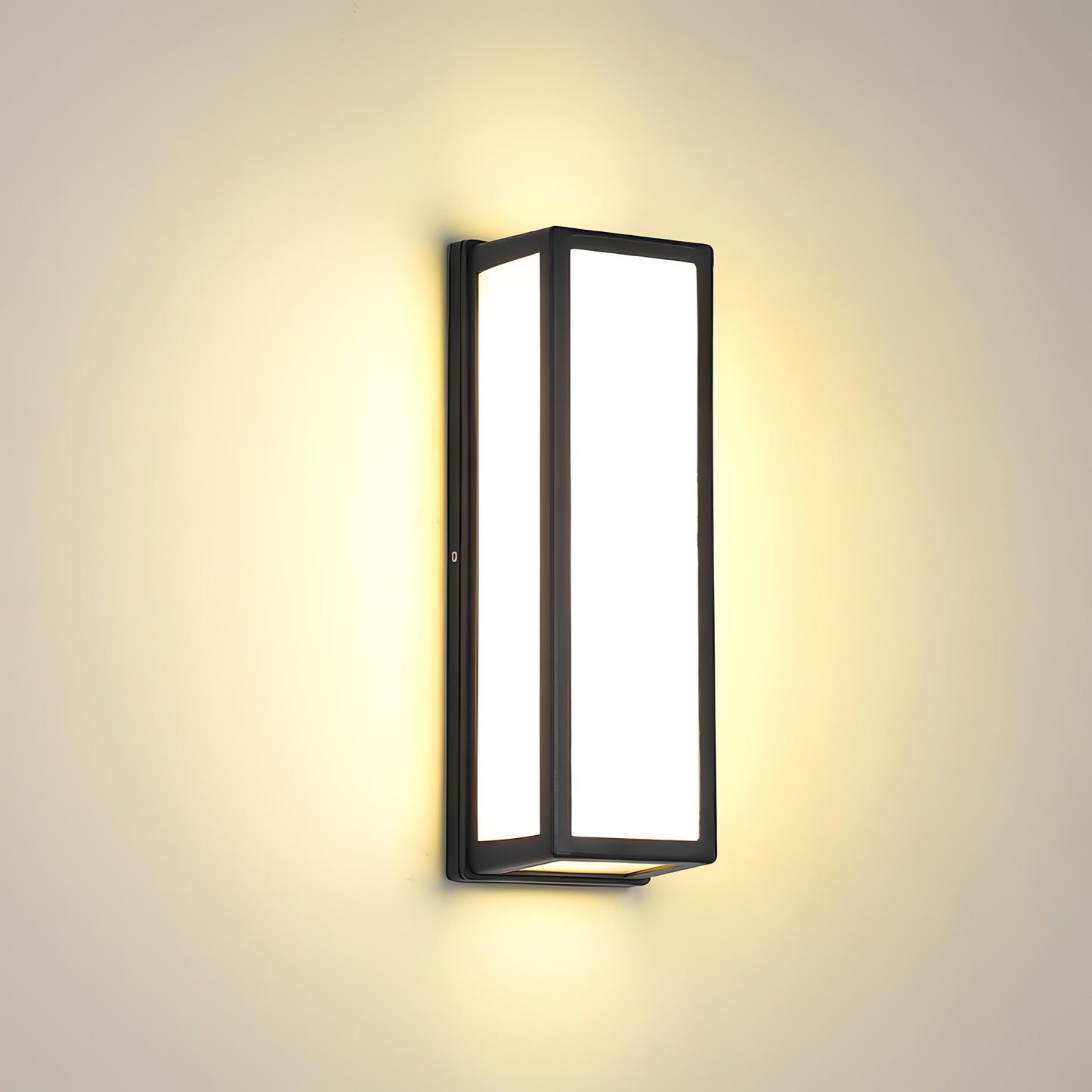 Modern Outdoor Wall Lamp - Rectangular LED Fixture - Weatherproof