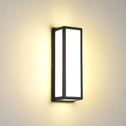 Modern Outdoor Wall Lamp - Rectangular LED Fixture - Weatherproof