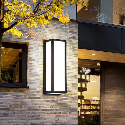Modern Outdoor Wall Lamp - Rectangular LED Fixture - Weatherproof
