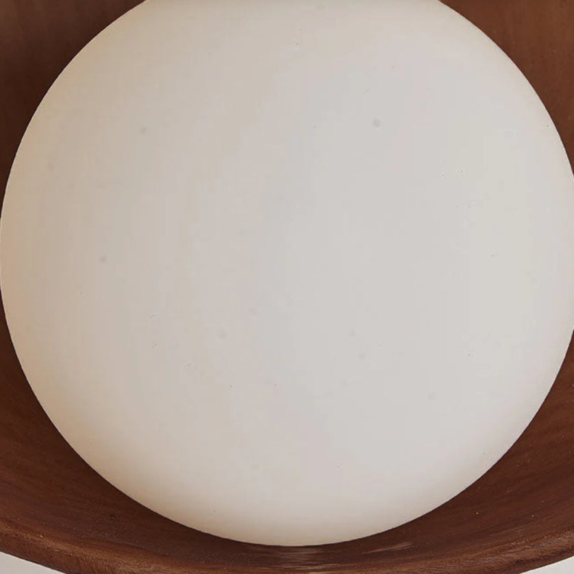 Modern Round Wall Lamp - Wood or Plaster - Minimalist Design