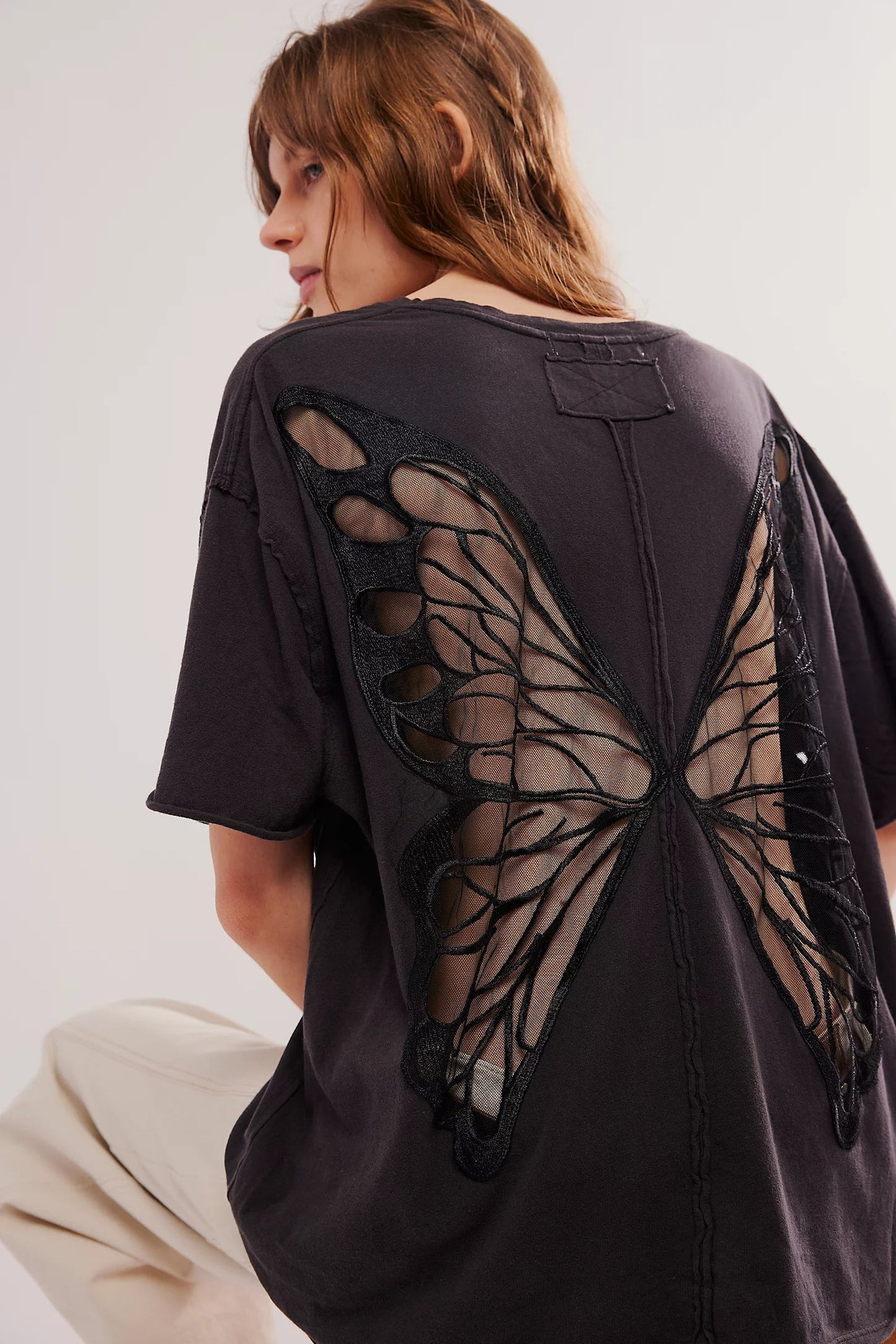 Butterfly Open Back T-Shirt